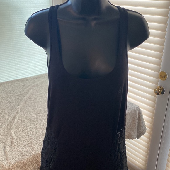 Rip Curl maxi dress black with side waist crochet cut outs L - Picture 4 of 12